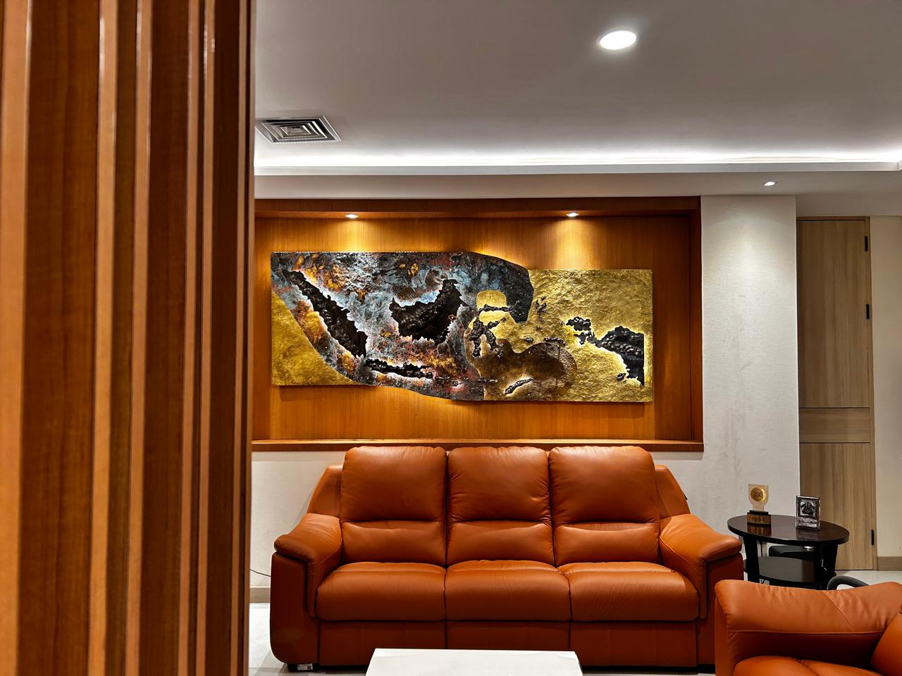 Lievik Metal Artworks: Indonesia Map Sculpture in Brass, Copper & Pamor for the Ministry of Public Works